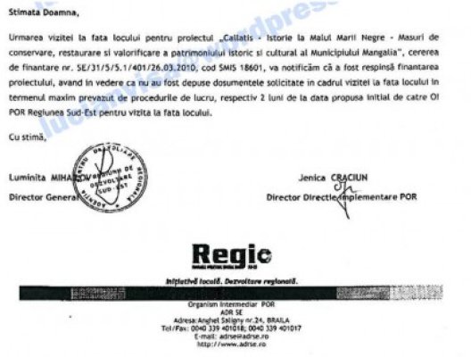 Primăria Mangalia mai pierde un proiect cu bani europeni